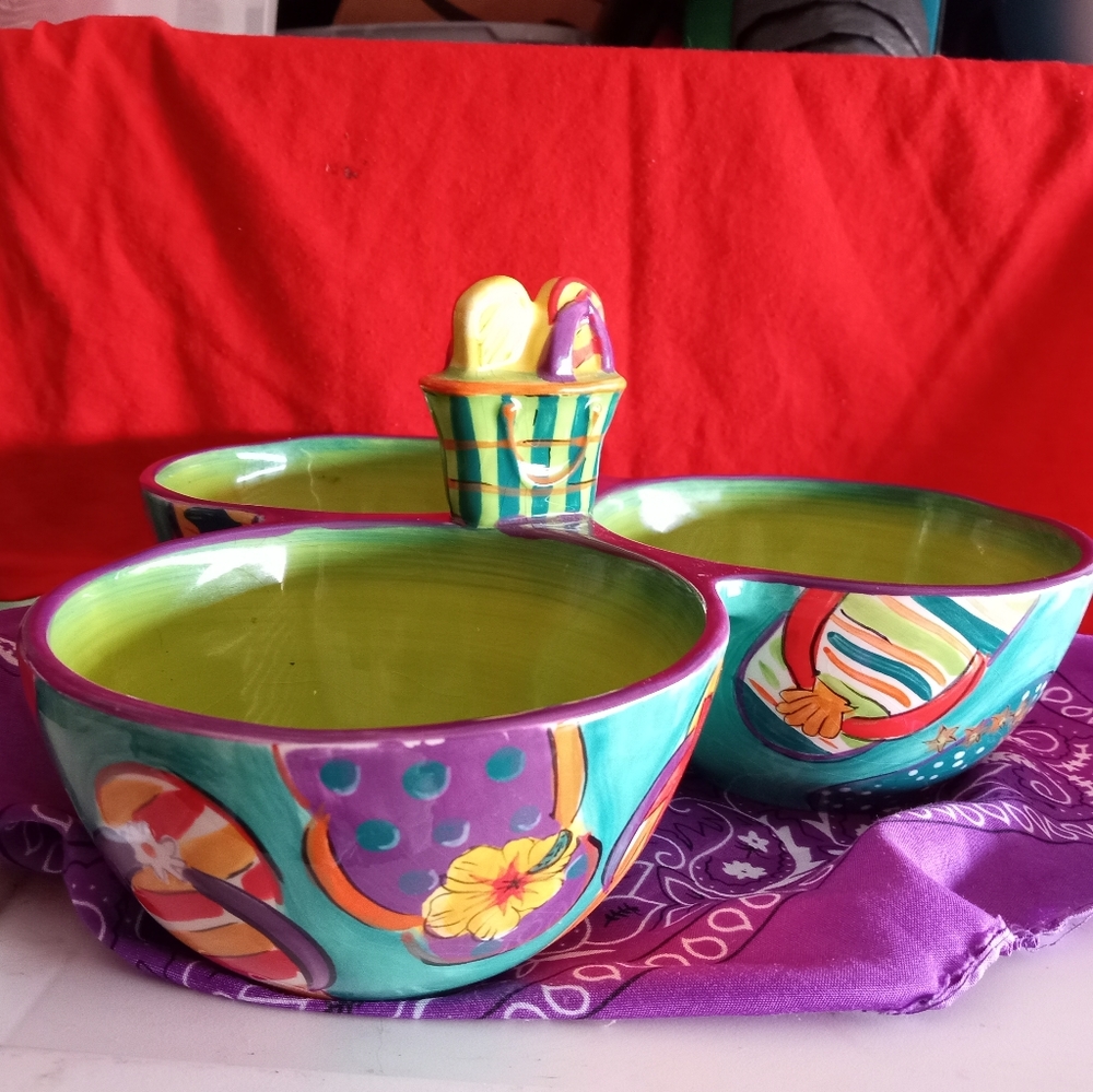 Salsa bowl flip flop design clay Art